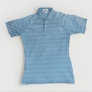 VTG Christian Dior Polo Shirt Mens M Blue Striped Rugby Short Sleeve Pocket 90s